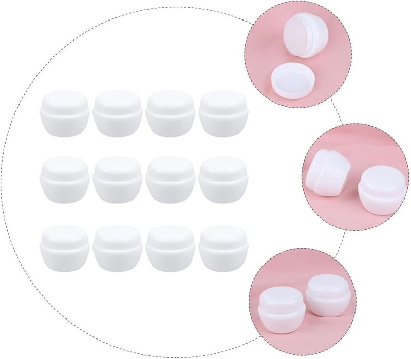 25 Pcs 10g Plastic Mushroom Cream Jars Leakproof Travel Containers With Inner Lid - Image 5